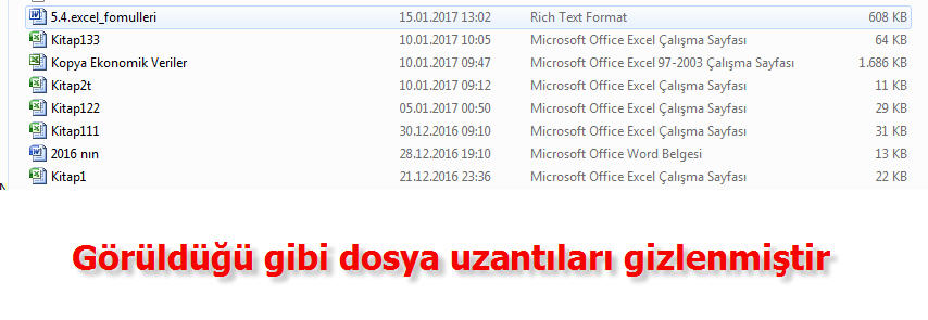 Excel Dosya Uzantısı