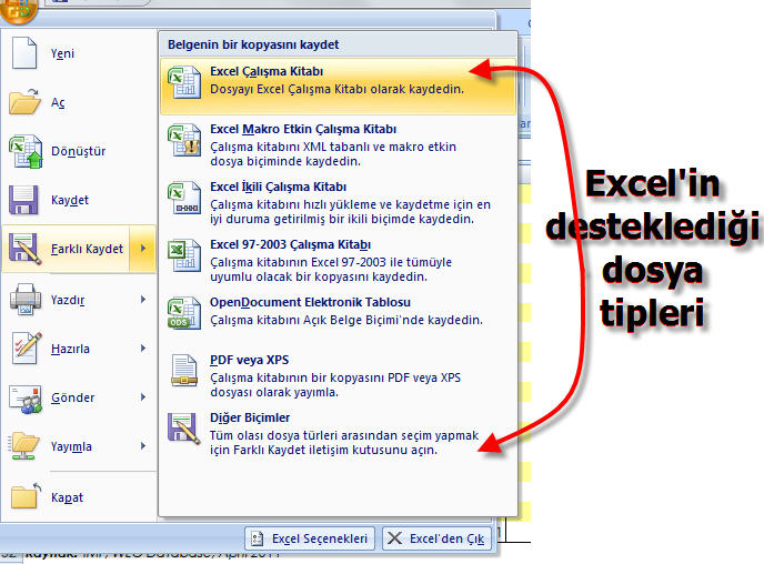 Excel Dosya Uzantısı