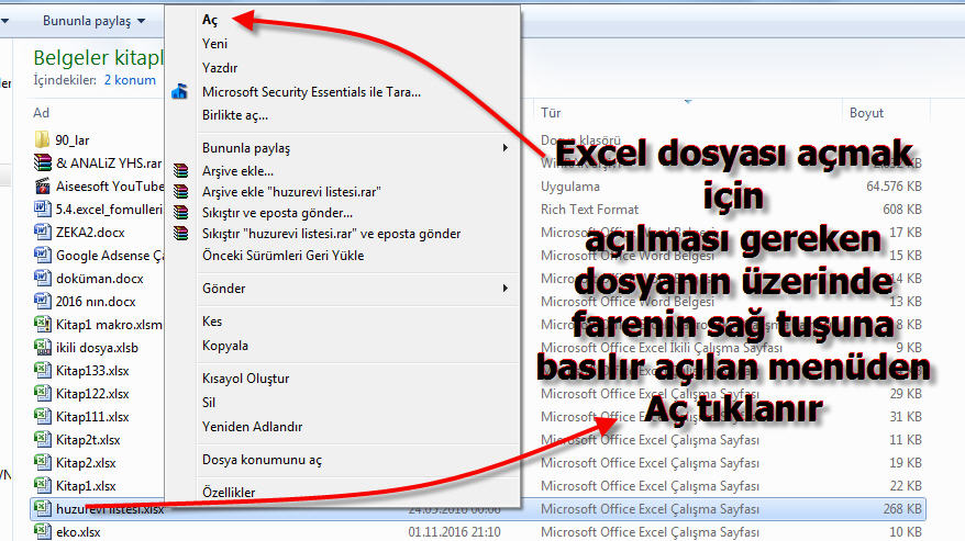 Excel Dosya Uzantısı