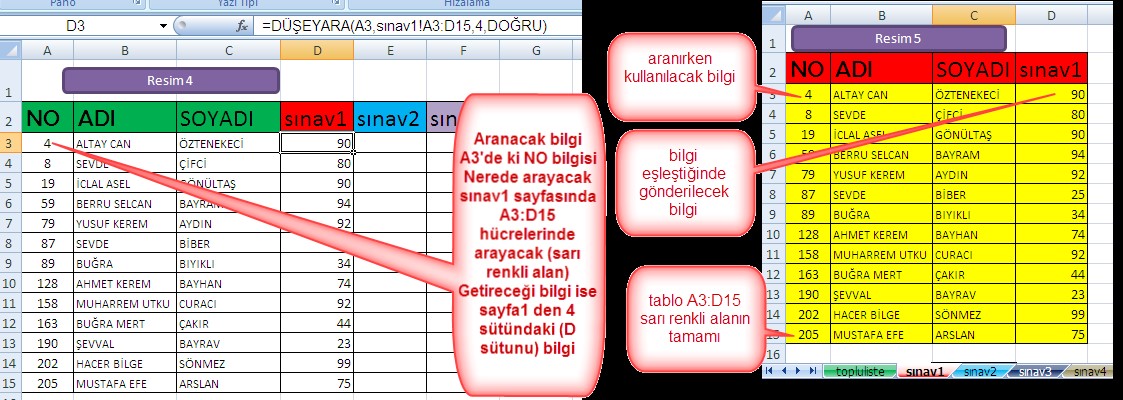 Excel Duseyara Nedir