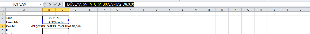 Excel Fatura Örneği