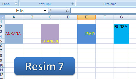Excel Hücre Birleştime Örnek