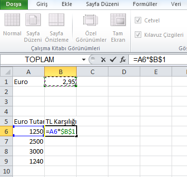 Excel Hücre Koruma