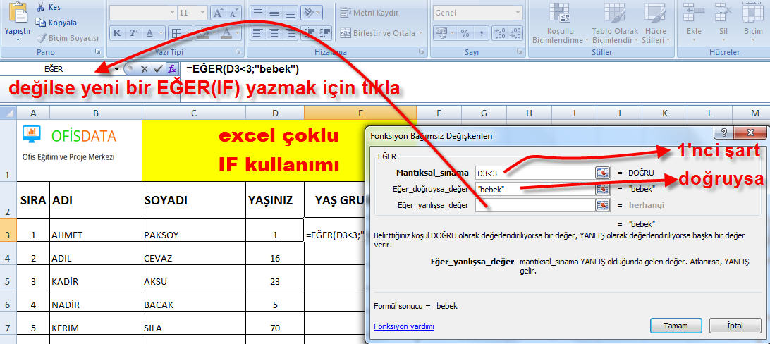 Excel İf Kullanımı