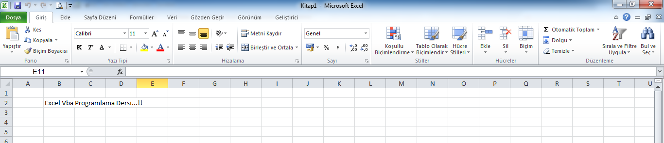 Excel İle Programlama
