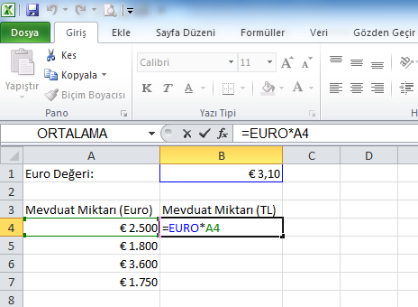 Excel Kullanma