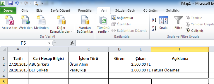 Excel Muhasebe