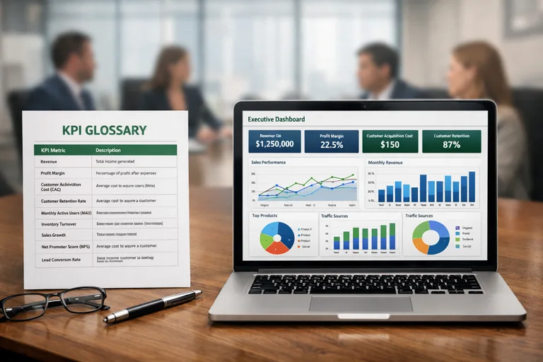 KPI tanımıyla güvenilir yönetim paneli kurgusu KPI sözlüğü ve kontrol listesiyle yönetim panelinin aynı sayfada tutarlı şekilde sunulması düzeni