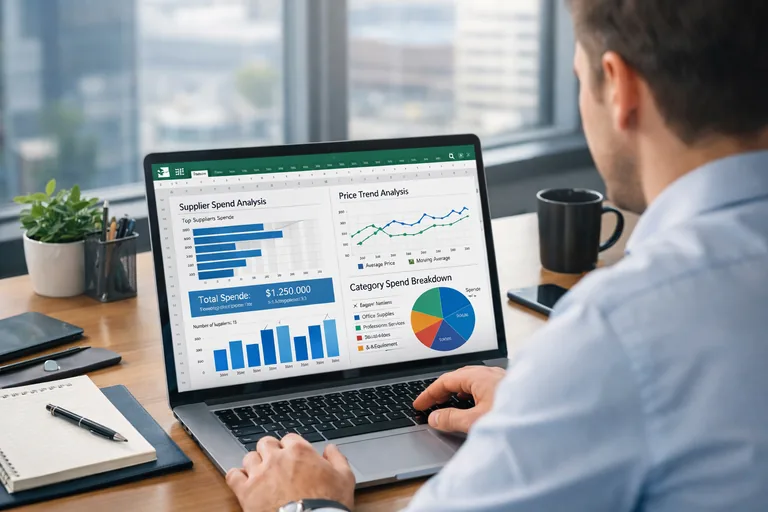 FOTO: Satınalma için Excel Analizi: Tedarikçi, Fiyat ve Kategori Görünümü
