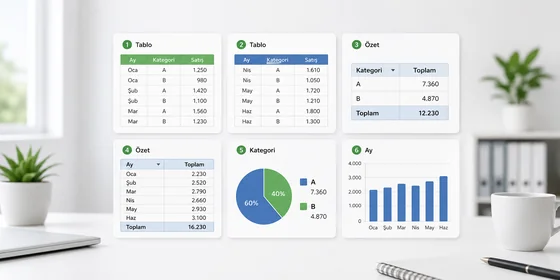 Excel PivotTable alan listesi sağ panelde sürükle bırak ile satır sütun değer yerleşimi