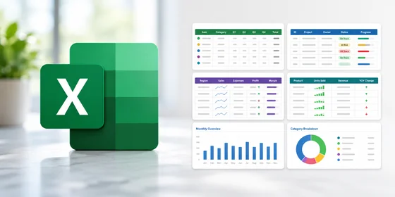 Excel aralığı Tablo nesnesine dönüştürme Excel yeşil logosu yanında düz hücre aralığının yapılandırılmış tabloya dönüşümünü gösteren sade görsel