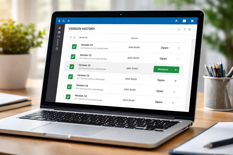 Excel sürüm geçmişi ve geri dönüş akışı Sürüm geçmişiyle bir Excel dosyasında değişikliklerin izlenmesi ve önceki sürüme dönüş yaklaşımı