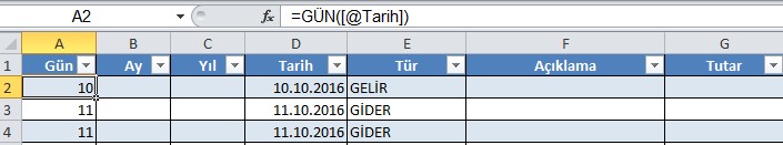 Gelir Gider Tablosu Excel