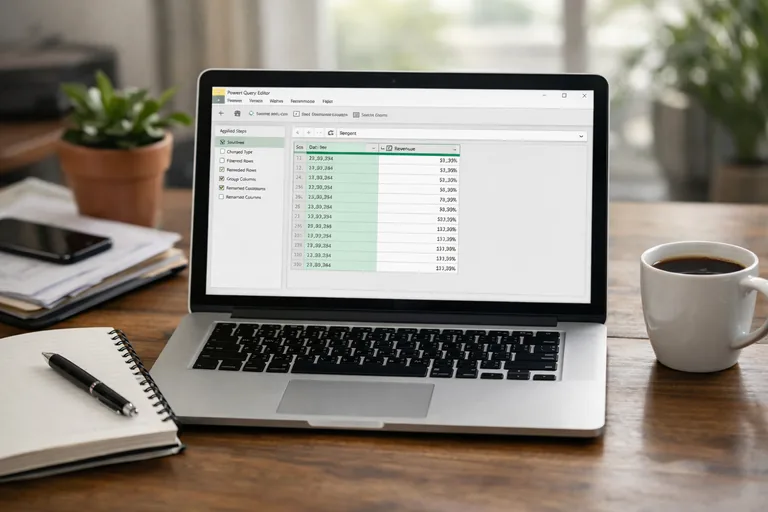 Power Query adımlarıyla veriyi normalize eden akış Power Query ekranında tarih ve tutar dönüşümlerinin yapıldığı adım listesi görünümü