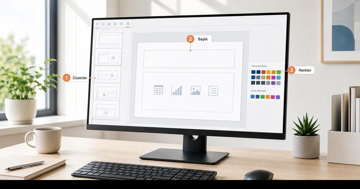 PowerPoint Slide Master görünümünde şablon düzenleme ekranı