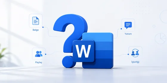 Word OneDrive üzerinden eş zamanlı düzenleme, iki imleç farklı satırlarda ve yorum balonu