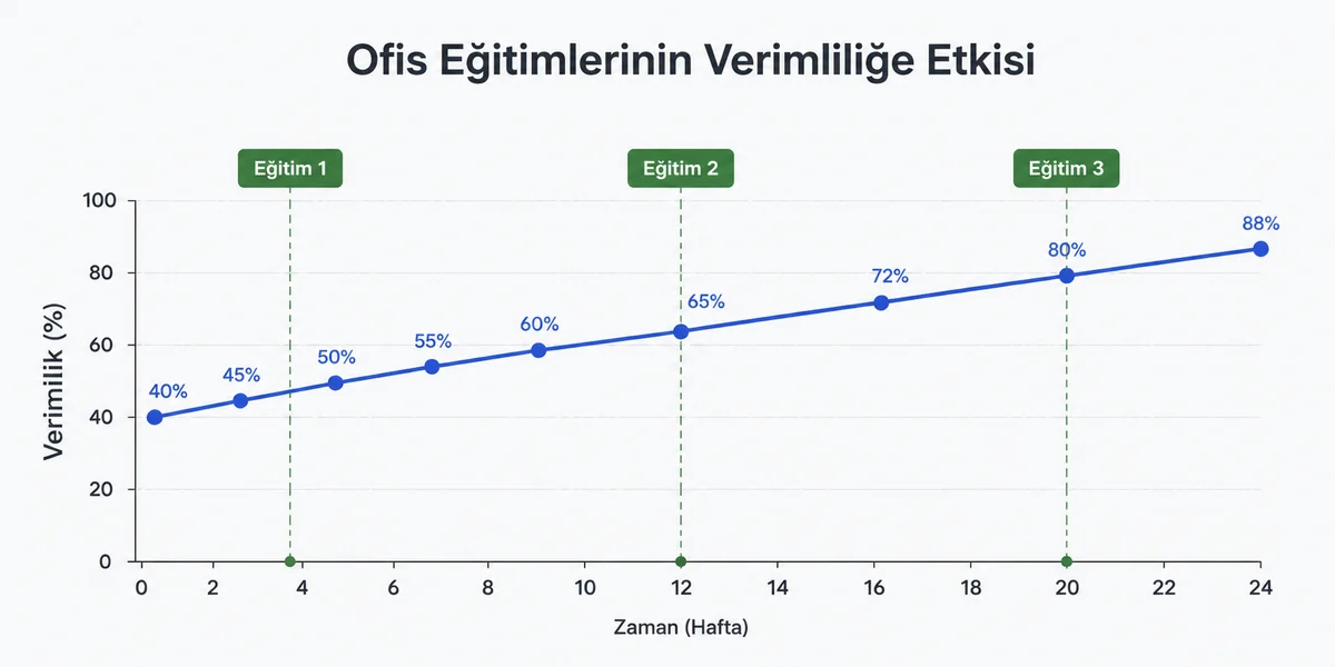 Tek eğitim ve programlı yaklaşım verim trendi Tek eğitim ve programlı eğitim yaklaşımının altı aylık verimlilik trend karşılaştırması