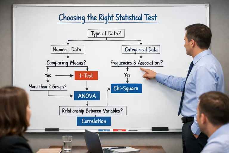Hedefe göre doğru test seçimi Analiz hedefi ve bağımlı değişkene göre uygun test seçimini anlatan karar akışı ve örnek senaryolar