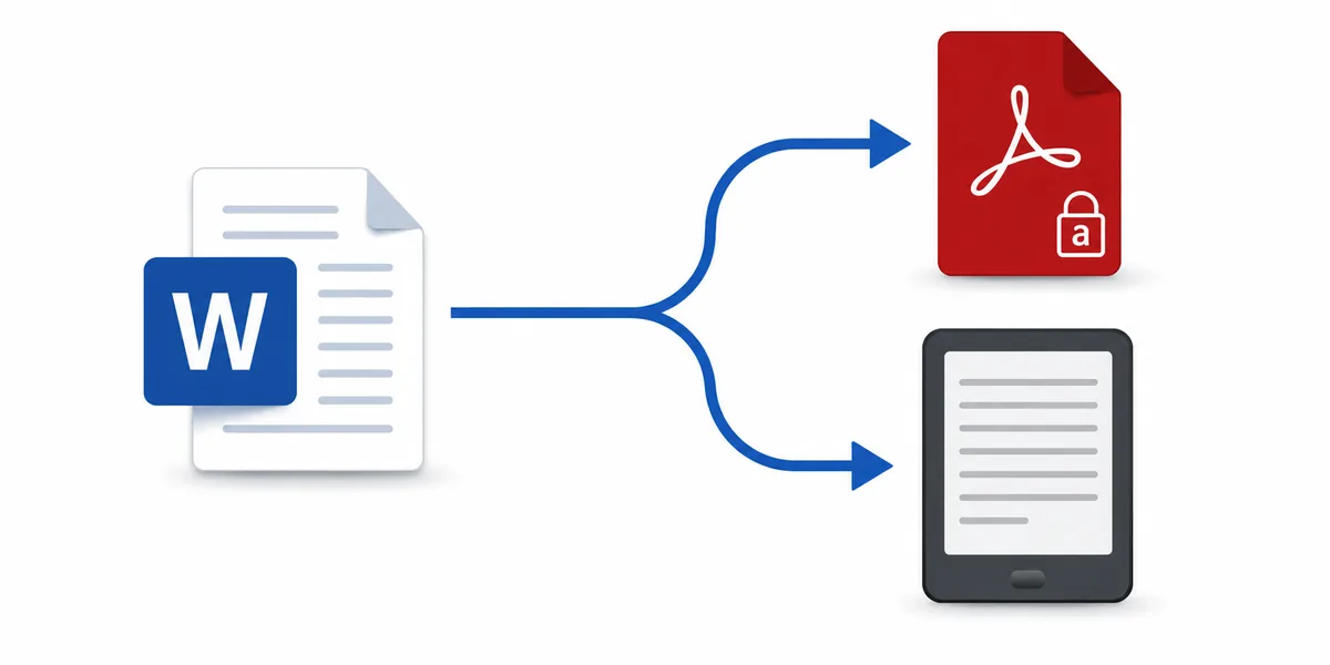 Kitap Dosyasından PDF ve E-Kitap Çıkışı Word dosyasından matbaa PDF ve e-kitap çıkışlarına giden dışa aktarma akışı